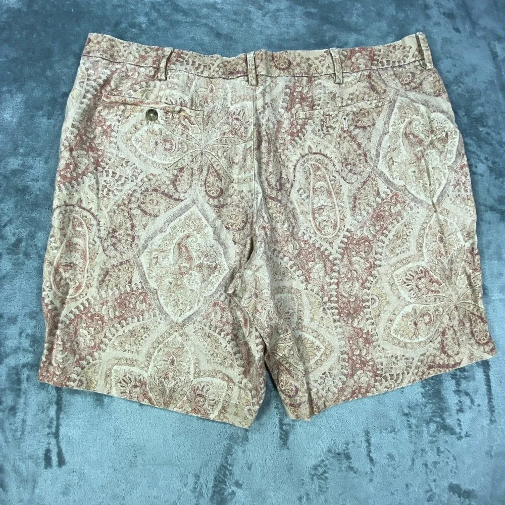 Banana‎ Republic Shorts Mens 38 Paisley Pink Linen Boho Resort Casual Vacation
